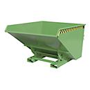Bauer Kippbehälter EXPO-E 1700, mit Rollen, Deichsel & Ablasshahn, öl-/wasserdicht, abrollend, B 1570 x T 1720 x H 1095 mm, resedagrün RAL 6011