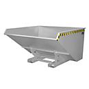 Bauer Kippbehälter EXPO-E 2100, mit Rollen, Deichsel & Ablasshahn, öl-/wasserdicht, abrollend, B 1870 x T 1720 x H 1095 mm, mausgrau RAL 7005