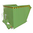 Bauer Kippbehälter GU-E 1000, mit Siebblech & Ablasshahn, öl-/wasserdicht, staplertauglich, B 1280 x T 1640 x H 780 mm, resedagrün RAL 6011