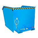 Bauer Kippbehälter GU-E 1500, mit Siebblech & Ablasshahn, öl-/wasserdicht, staplertauglich, B 1280 x T 1640 x H 1090 mm, lichtblau RAL 5012