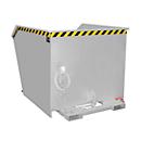 Bauer Kippbehälter GU-E 1500, mit Siebblech & Ablasshahn, öl-/wasserdicht, staplertauglich, B 1280 x T 1640 x H 1090 mm, mausgrau RAL 7005