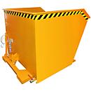 Bauer Kippbehälter GU-E 2000, mit Siebblech & Ablasshahn, öl-/wasserdicht, staplertauglich, B 1680 x T 1640 x H 1090 mm, gelborange RAL 2000