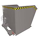 Bauer Kippbehälter GU-E 2000, mit Siebblech & Ablasshahn, öl-/wasserdicht, staplertauglich, B 1680 x T 1640 x H 1090 mm, mausgrau RAL 7005
