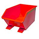 Bauer Kippbehälter GU-E 300, mit Siebblech & Ablasshahn, öl-/wasserdicht, staplertauglich, B 680 x T 1440 x H 580 mm, feuerrot RAL 3000