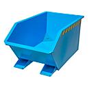 Bauer Kippbehälter GU-E 300, mit Siebblech & Ablasshahn, öl-/wasserdicht, staplertauglich, B 680 x T 1440 x H 580 mm, lichtblau RAL 5012