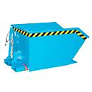 Bauer Kippbehälter GU-E 500, mit Siebblech & Ablasshahn, öl-/wasserdicht, staplertauglich, B 780 x T 1440 x H 680 mm, lichtblau RAL 5012