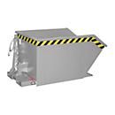 Bauer Kippbehälter GU-E 500, mit Siebblech & Ablasshahn, öl-/wasserdicht, staplertauglich, B 780 x T 1440 x H 680 mm, mausgrau RAL 7005