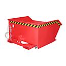 Bauer Kippbehälter GU-E 750, mit Siebblech & Ablasshahn, öl-/wasserdicht, staplertauglich, B 1280 x T 1440 x H 680 mm, feuerrot RAL 3000