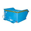 Bauer Kippbehälter GU-E 750, mit Siebblech & Ablasshahn, öl-/wasserdicht, staplertauglich, B 1280 x T 1440 x H 680 mm, lichtblau RAL 5012