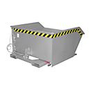 Bauer Kippbehälter GU-E 750, mit Siebblech & Ablasshahn, öl-/wasserdicht, staplertauglich, B 1280 x T 1440 x H 680 mm, mausgrau RAL 7005