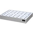 Bauer kleine containerbak KGW-P 2/M V4A, voor Euro- en chemiepallets, roestvrij staal, L 800 x B 600 x H 120 mm, tot 100 kg, met geperforeerd platenrooster
