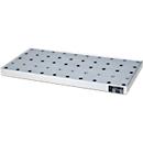 Bauer Kleingebindewanne KGW 2/M V4A, mit Lochblechrost, L 940 x B 470 x H 60 mm, 25 L, 150 kg, Edelstahl 1.4571, Silber