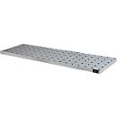 Bauer Kleingebindewanne KGW 5 V4A, mit Lochblechrost, L 1850 x B 600 x H 60 mm, 60 L, 150 kg, Edelstahl 1.4571, Silber