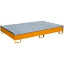 Bauer legbordbak RW-GR 2200-2 PE, met PE inzet, met rooster, L 2165 x B 1315 x H 510 mm, geel-oranje RAL 2000