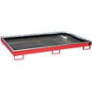 Bauer Regalwanne RW 2200-1 PE, mit PE-Einsatz, lackiert, L 2165 x B 1315 x H 230 mm, feuerrot RAL 3000