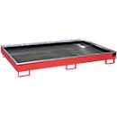 Bauer Regalwanne RW 2200-2 PE, mit PE-Einsatz, L 2165 x B 1315 x H 510 mm, feuerrot RAL 3000