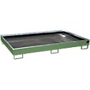 Bauer Regalwanne RW 2200-2 PE, mit PE-Einsatz, L 2165 x B 1315 x H 510 mm, resedagrün RAL 6011