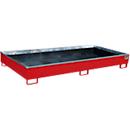Bauer Regalwanne RW 2700-2 PE, mit PE-Einsatz, L 2665 x B 1315 x H 305 mm, feuerrot RAL 3000