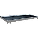 Bauer Regalwanne RW 3300-1 PE, mit PE-Einsatz, B 3262 x T 1312 x H 195 mm, bis 240 l, Stahl lackiert, mausgrau