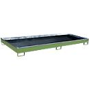 Bauer Regalwanne RW 3300-1 PE, mit PE-Einsatz, B 3262 x T 1312 x H 195 mm, bis 240 l, Stahl lackiert, resedagrün