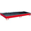 Bauer Regalwanne RW 3300-2 PE, mit PE-Einsatz, B 3262 x T 1312 x H 267 mm, bis 540 l, Stahl lackiert, feuerrot
