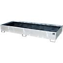 Bauer Regalwanne RW 3300-3 PE, mit PE-Einsatz, B 3262 x T 1312 x H 383 mm, bis 1000 l, Stahl feuerverzinkt