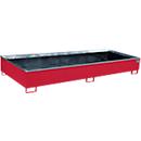 Bauer Regalwanne RW 3300-3 PE, mit PE-Einsatz, B 3262 x T 1312 x H 383 mm, bis 1000 l, Stahl lackiert, feuerrot