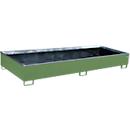 Bauer Regalwanne RW 3300-3 PE, mit PE-Einsatz, B 3262 x T 1312 x H 383 mm, bis 1000 l, Stahl lackiert, resedagrün