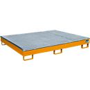 Bauer Regalwanne RW-GR 1800 PE, mit PE-Einsatz, mit Gitterrost, L 1765 x B 1315 x H 255 mm, gelborange RAL 2000