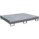 Bauer Regalwanne RW-GR 1800 PE, mit PE-Einsatz, mit Gitterrost, L 1765 x B 1315 x H 255 mm, mausgrau RAL 7005
