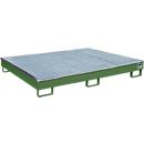Bauer Regalwanne RW-GR 1800 PE, mit PE-Einsatz, mit Gitterrost, L 1765 x B 1315 x H 255 mm, resedagrün RAL 6011