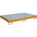 Bauer Regalwanne RW-GR 2200-1 PE, mit PE-Einsatz, mit Gitterrost, L 2165 x B 1315 x H 230 mm , gelborange RAL 2000