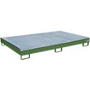 Bauer Regalwanne RW-GR 2200-1 PE, mit PE-Einsatz, mit Gitterrost, L 2165 x B 1315 x H 230 mm , resedagrün RAL 6011