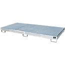 Bauer Regalwanne RW-GR 2700-1 PE, mit PE-Einsatz und Gitterrost, L 2665 x B 1315 x H 210 mm, feuerverzinkt