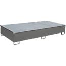 Bauer Regalwanne RW-GR 2700-3 PE, mit PE-Einsatz, mit Gitterrost, L 2665 x B 1315 x H 440 mm, mausgrau RAL 7005
