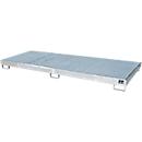 Bauer Regalwanne RW-GR 3300-1 PE, mit Gitterrost und PE-Einsatz, B 3262 x T 1312 x H 195 mm, bis 240 l, Stahl feuerverzinkt