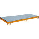 Bauer Regalwanne RW-GR 3300-1 PE, mit Gitterrost und PE-Einsatz, B 3262 x T 1312 x H 195 mm, bis 240 l, Stahl lackiert, gelborange
