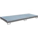 Bauer Regalwanne RW-GR 3300-1 PE, mit Gitterrost und PE-Einsatz, B 3262 x T 1312 x H 195 mm, bis 240 l, Stahl lackiert, mausgrau
