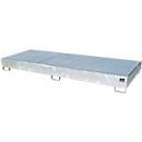 Bauer Regalwanne RW-GR 3300-2 PE, mit Gitterrost und PE-Einsatz, B 3262 x T 1312 x H 267 mm, bis 540 l, Stahl feuerverzinkt