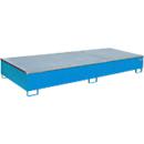 Bauer Regalwanne RW-GR 3300-3 PE, mit Gitterrost und PE-Einsatz, B 3262 x T 1312 x H 383 mm, bis 1000 l, Stahl lackiert, lichtblau