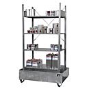 BAUER S 3022-4E kleine containerlegbord, basislegbord, B 1200 x D 800 x H 2105 mm, 4 legborden + 1 opvangbak