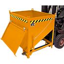 Bauer SGK 75 silocontainer, trekkoord lediging, L 1000 x B 1200 x H 1170 mm, 0,75 m³, tot 1000 kg, staal, geel-oranje