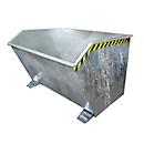Bauer SGU 200 kiepcontainer, met geperforeerde plaat &amp; aftapkraan, olie-/waterdicht, kantelbaar met trekkabel, geschikt voor vorkheftrucks, L 1640 x B 1680 x H 1090 mm, thermisch verzinkt