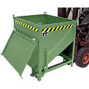 Bauer Silobehälter SGK 75, Zugseil-Entleerung, L 1000 x B 1200 x H 1170 mm, 0,75 m³, bis 1000 kg, Stahlblech, Resedagrün