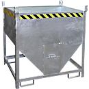 Bauer Silobehälter SGS 75, mit Schieberverschluss, L 1000 x B 1200 x H 1260 mm, 0,75 m³, bis 1000 kg, Stahl, feuerverzinkt