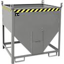 Bauer Silobehälter SGS 75, mit Schieberverschluss, L 1000 x B 1200 x H 1260 mm, 0,75 m³, bis 1000 kg, Stahl, Stahlblech, Mausgrau