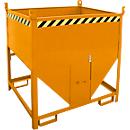 Bauer silocontainer SGS 75, met schuifpoort, L 1000 x B 1200 x H 1260 mm, 0,75 m³, tot 1000 kg, staal, geel-oranje