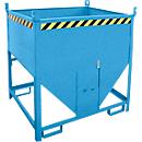 Bauer silocontainer SGS 75, met schuifpoort, L 1000 x B 1200 x H 1260 mm, 0,75 m³, tot 1000 kg, staal, lichtblauw