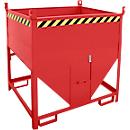 Bauer silocontainer SGS 75, met schuifpoort, L 1000 x B 1200 x H 1260 mm, 0,75 m³, tot 1000 kg, staal, vuurrood