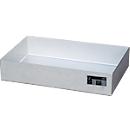 Bauer small container trough KGW-P 1 V4A, for Euro and chemical pallets, stainless steel, L 600 x W 400 x H 120 mm, up to 50 kg